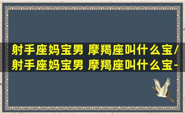 射手座妈宝男 摩羯座叫什么宝/射手座妈宝男 摩羯座叫什么宝-我的网站